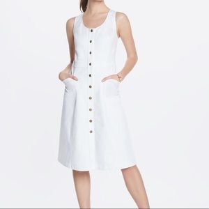Draper James White Denim Button Front Dress